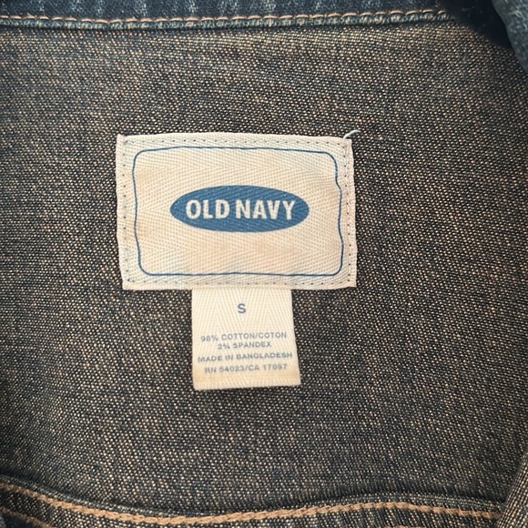 Old Navy jean jacket. Dark wash. - Picture 3 of 5